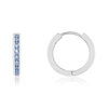 Créoles argent 925 pierres imitation bleues - vue V1