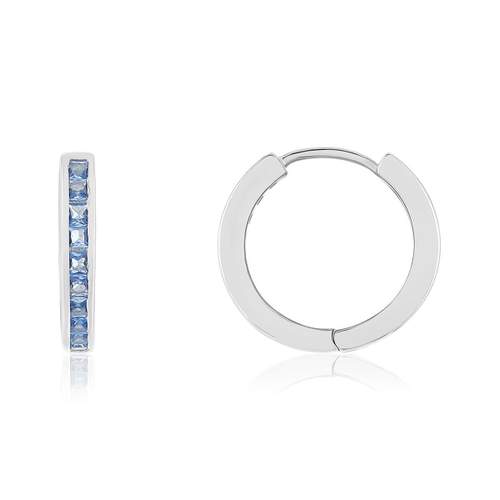 Créoles argent 925 pierres imitation bleues