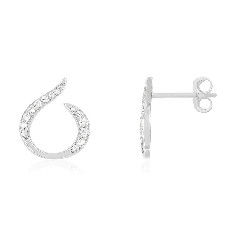 Boucles d'oreilles argent 925 et zirconias - vue 1