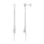 Boucles d'oreilles argent 925 et zirconias - vue 1