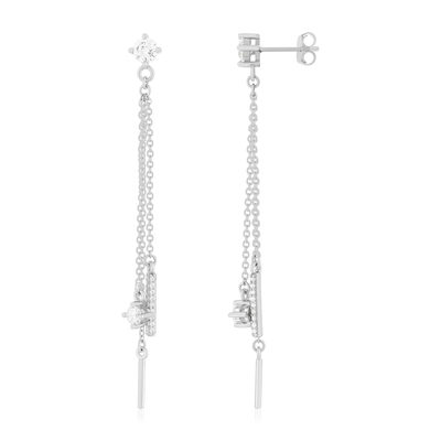 Boucles d'oreilles argent 925 et zirconias