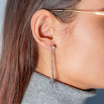 Boucles d'oreilles argent 925 et zirconias - vue porté 1