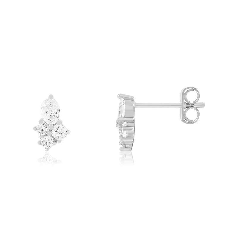 Boucles d'oreilles argent 925 et zirconias - vue 1
