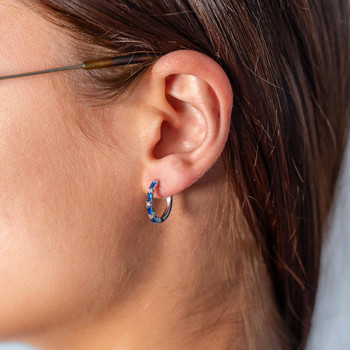 Créoles argent 925 pierres imitation et zirconias 16mm