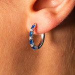 Créoles argent 925 pierres imitation et zirconias 16mm - vue porté 2