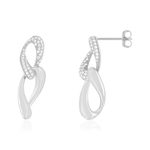 Boucles d'oreilles argent 925 et zirconias - vue 1