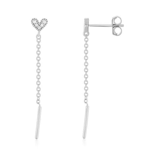 925 silver and zirconia heart earrings