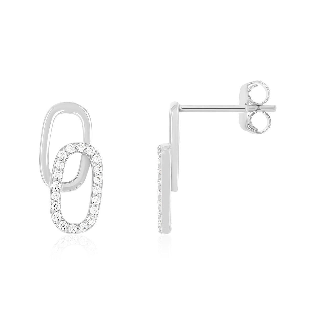 Boucles d'oreilles argent 925 et zirconias