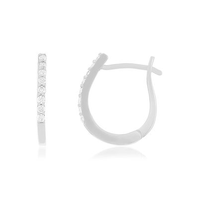 Boucles d'oreilles argent 925 et zirconias - vue 1