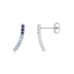 Boucles d'oreilles argent 925 pierres synthétiques bleues - vue 1