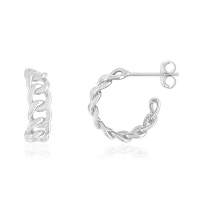 Demi créoles argent 925 15mm - vue 1