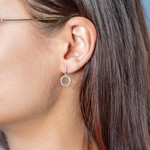 Boucles d'oreilles argent 925 et zirconias multicolores - vue porté 1