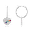 Boucles d'oreilles argent 925 et zirconias multicolores motif coeur - vue V1