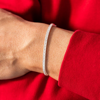 Bracelet argent 925 maille fantaisie 19,5cm