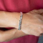 Bracelet argent 925 maille gourmette 20cm - vue porté 1