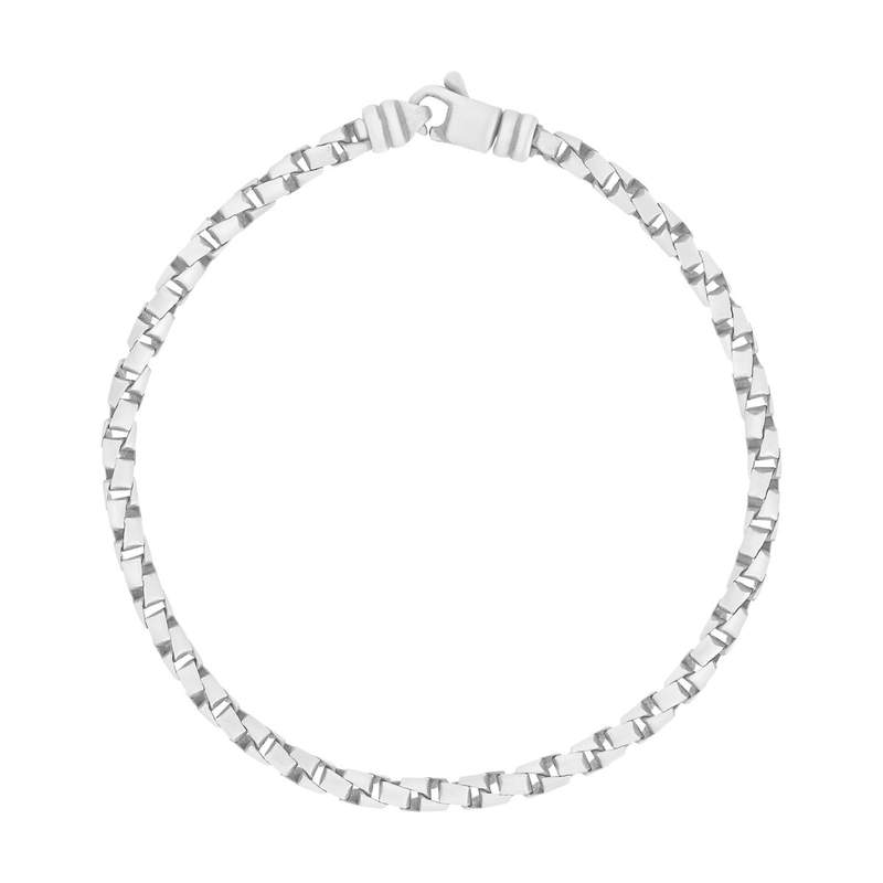 Bracelet argent 925 vieilli maille fantaisie 20cm - vue 1