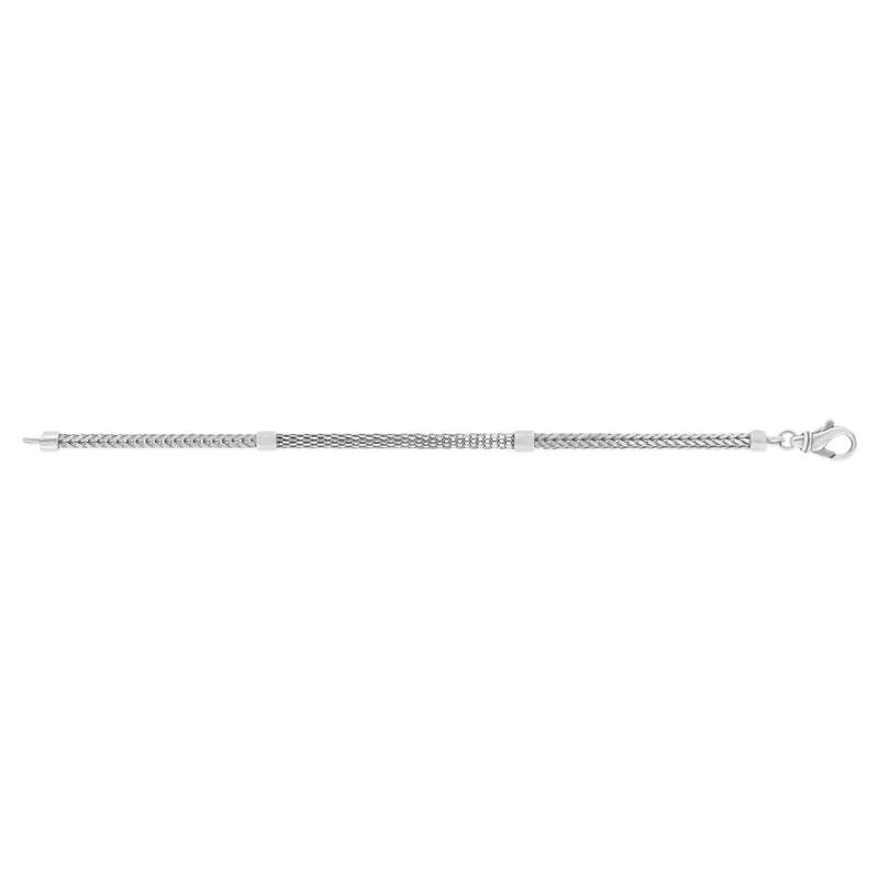 Bracelet argent 925 vieilli maille fantaisie 20cm - vue 2