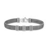 Bracelet argent 925 vieilli maille fantaisie 21cm - vue V1