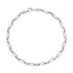 Verouderde armband van 925 zilver met forçat-schakels, 21 cm - afbeelding 1