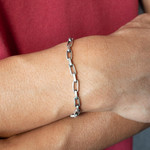 Armband van 925 zilver met antiek effect, forçat-schakels, 21 cm - gedragen 1