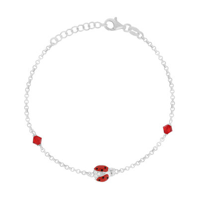 Bracelet argent 925 et zirconias rouges 19cm