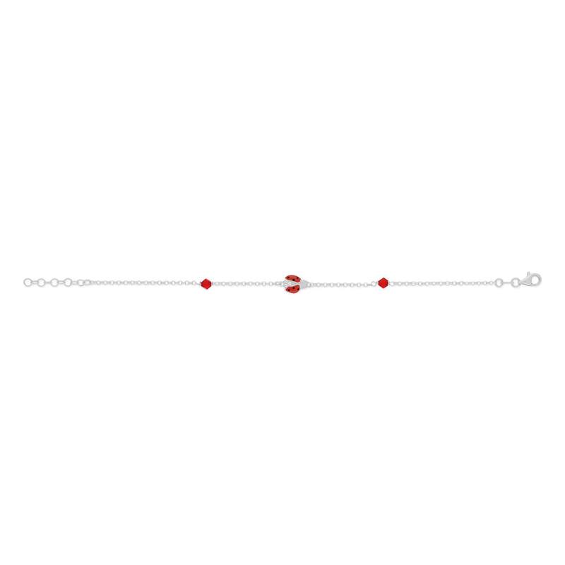 Bracelet argent 925 et zirconias rouges 19cm - vue 2