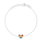 Bracelet argent 925 motif coeur 17cm - vue 1