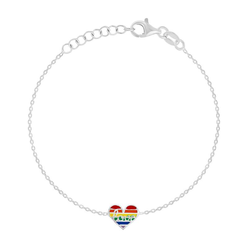 Bracelet argent 925 motif coeur 17cm - vue 1