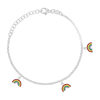 Bracelet argent 925 motif arc en ciel 18cm - vue V1