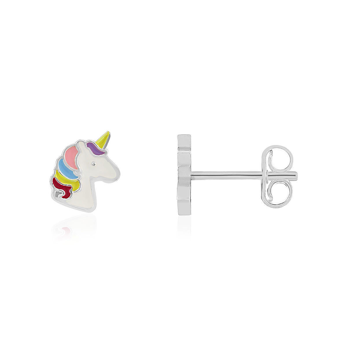 Boucles d'oreilles argent 925 motif licorne