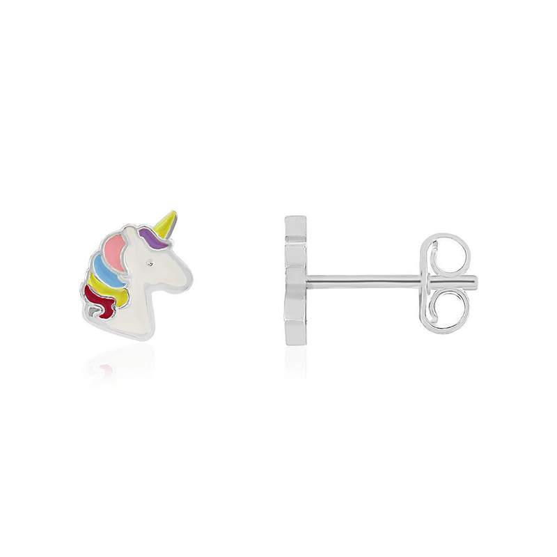 925 sterling silver unicorn-motif earrings - view 1