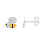 Boucles d'oreilles argent 925 motif abeille - vue 1