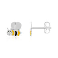 Boucles d'oreilles argent 925 motif abeille