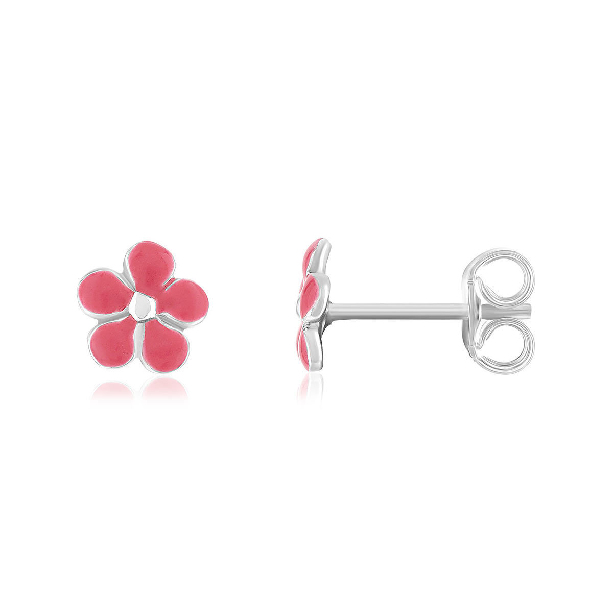 Boucles d'oreilles argent 925 motif fleur