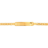 Bracelet identité or 750 jaune personnalisable 14 cm