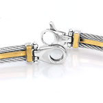 Bracelet or 750 jaune acier câbles 20 cm - vue D1