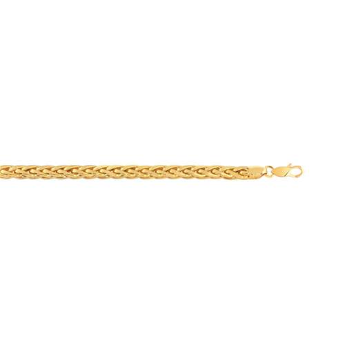 Bracelet or 750 jaune poli maille palmier 19 cm