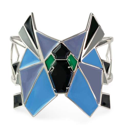 Manchette or 750 blanc onyx et laque