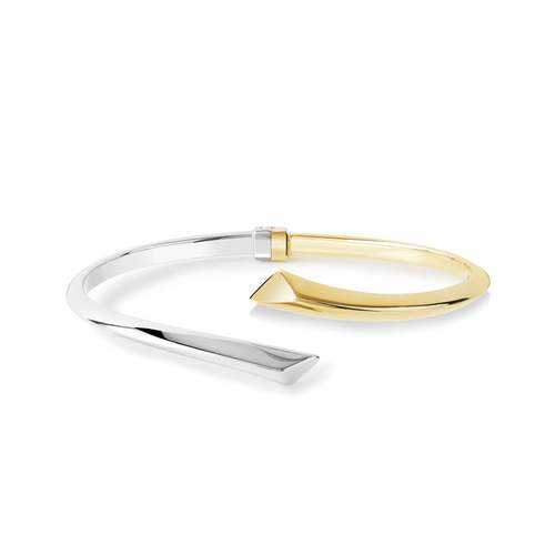 Bracelet jonc or 750 2 tons articulé