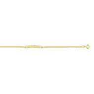 Bracelet identité or 750 jaune diamanté personnalisable 14 cm