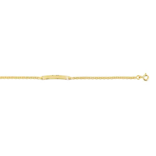 Bracelet identité or 750 jaune diamanté personnalisable 14 cm