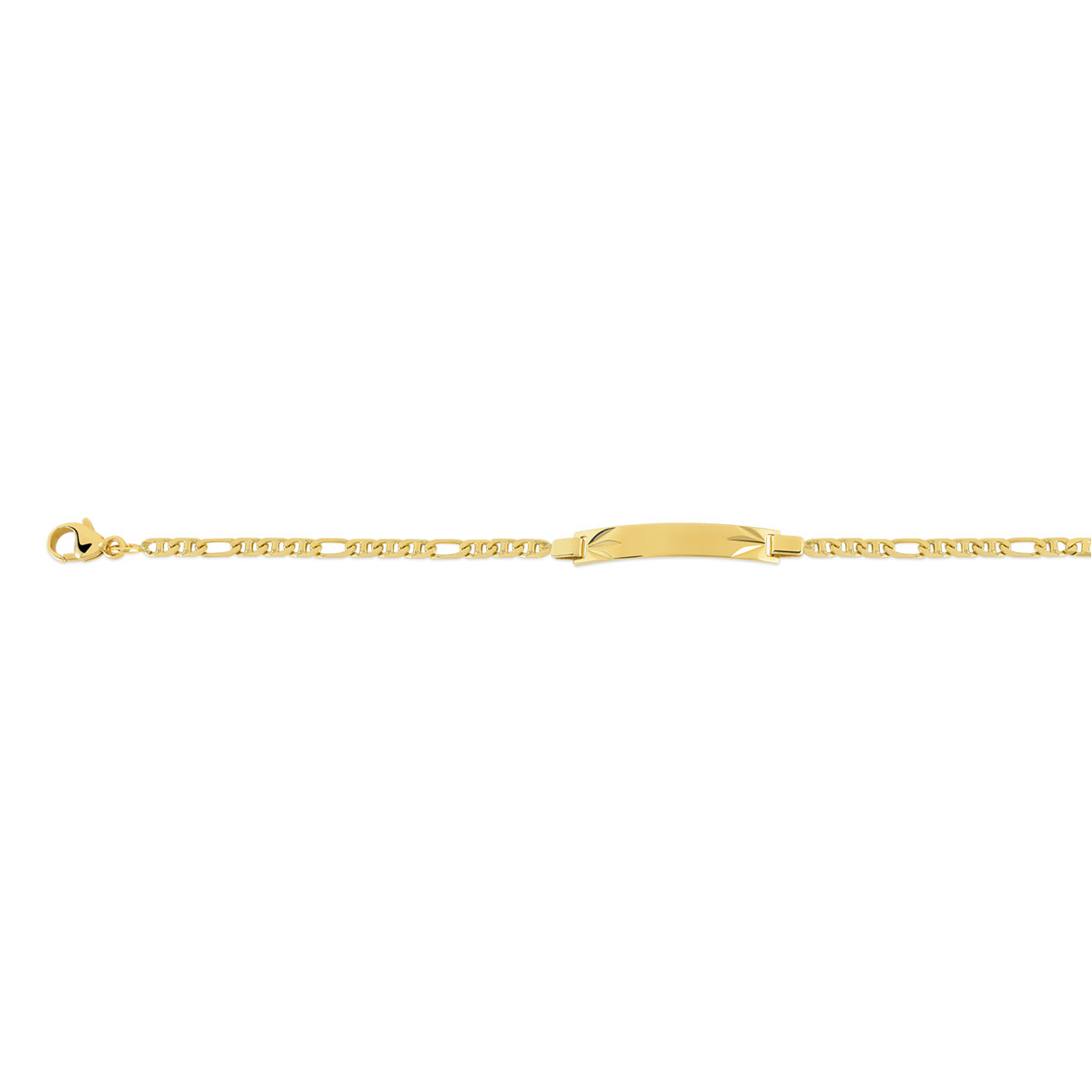 Bracelet identité bébé or 750 jaune maille marine personnalisable 14 cm