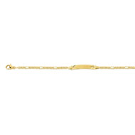 Bracelet identité bébé or 750 jaune maille marine personnalisable 14 cm