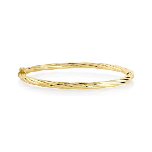 Bracelet jonc or 750 jaune torsadé