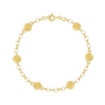 Armband van 750 geelgoud met bolletjes in granietlook, 18,5 cm - afbeelding 1