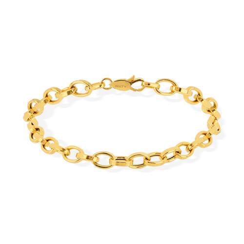 Bracelet or 750 jaune maille ovale 18 cm