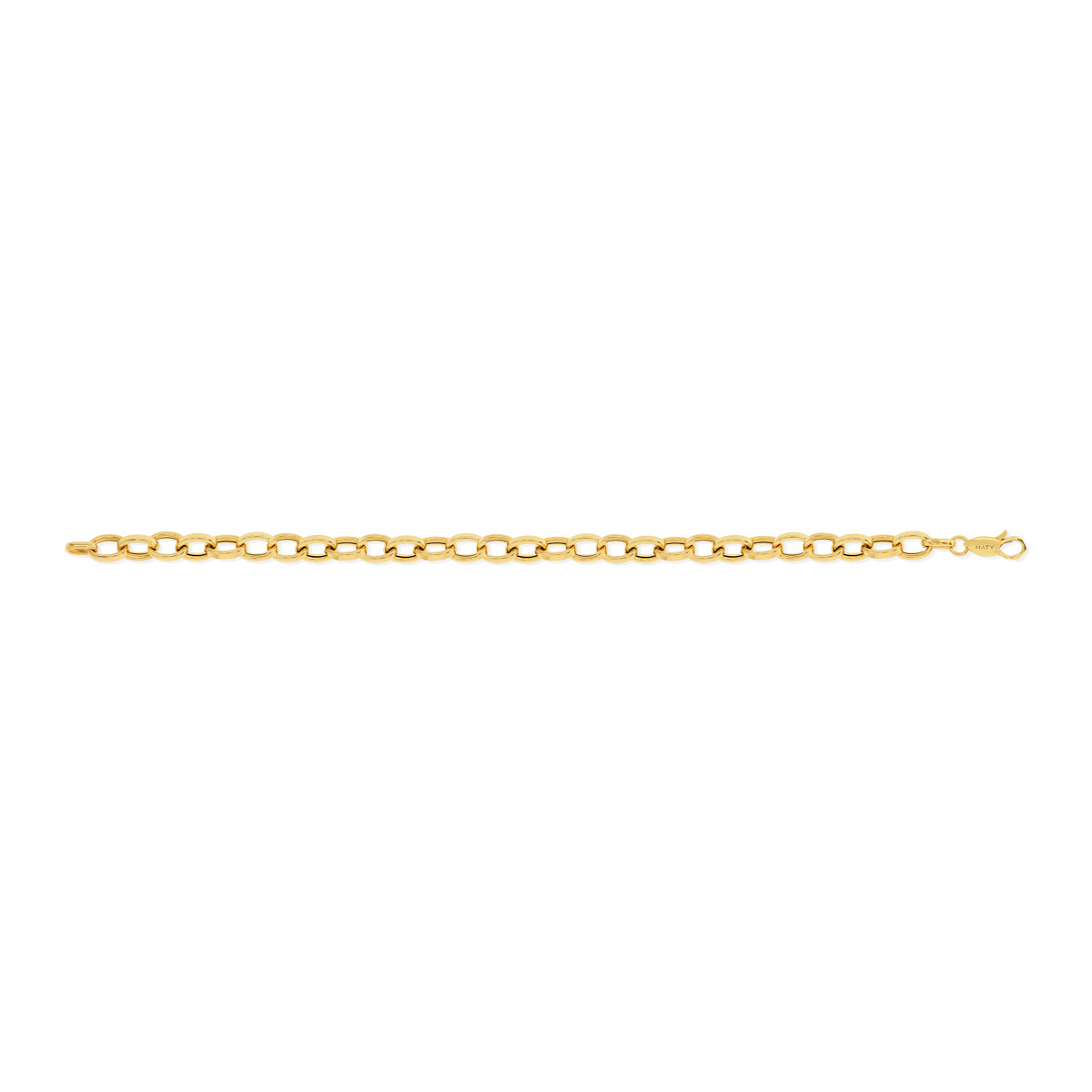 Bracelet or 750 jaune maille ovale 18 cm - vue D1