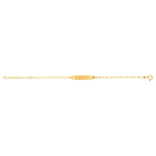 Bracelet identité or 750 jaune maille cheval personnalisable 14 cm