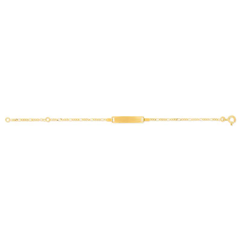 Bracelet identité or 750 jaune maille cheval personnalisable 14 cm - vue 1