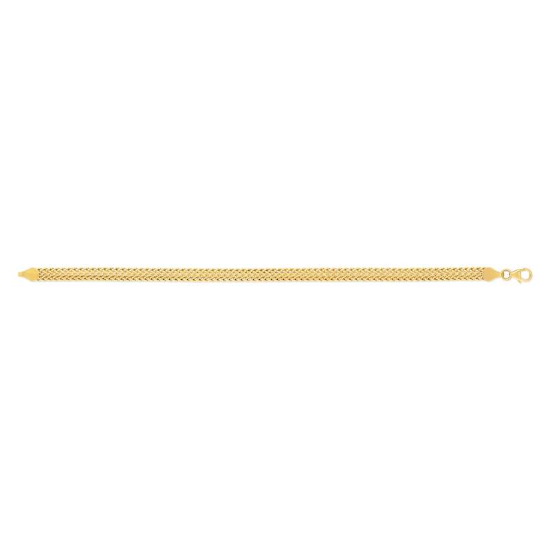 Bracelet or 750 jaune association de maille palmier 19 cm - vue 1